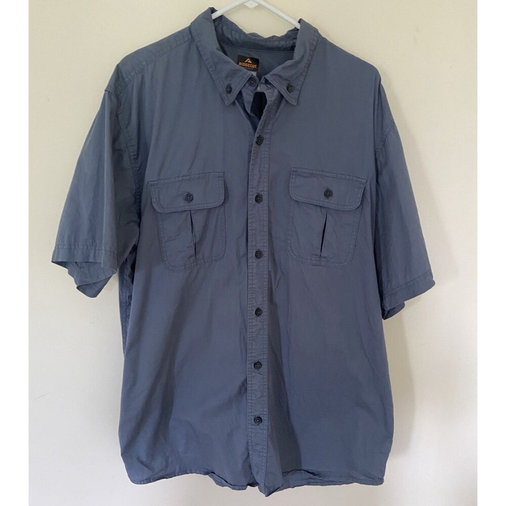 Ridgecut Toughwear Shirt Mens 2XL Brown Button Down Breathable Wicking Fishing